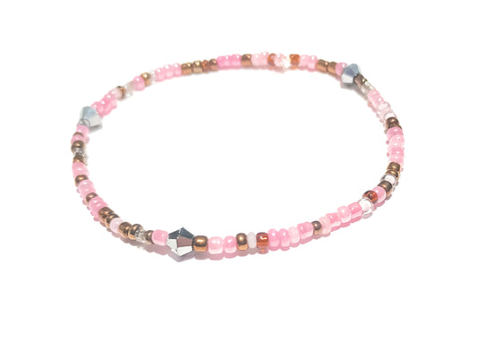 Pink and Gold Bead Bracelet