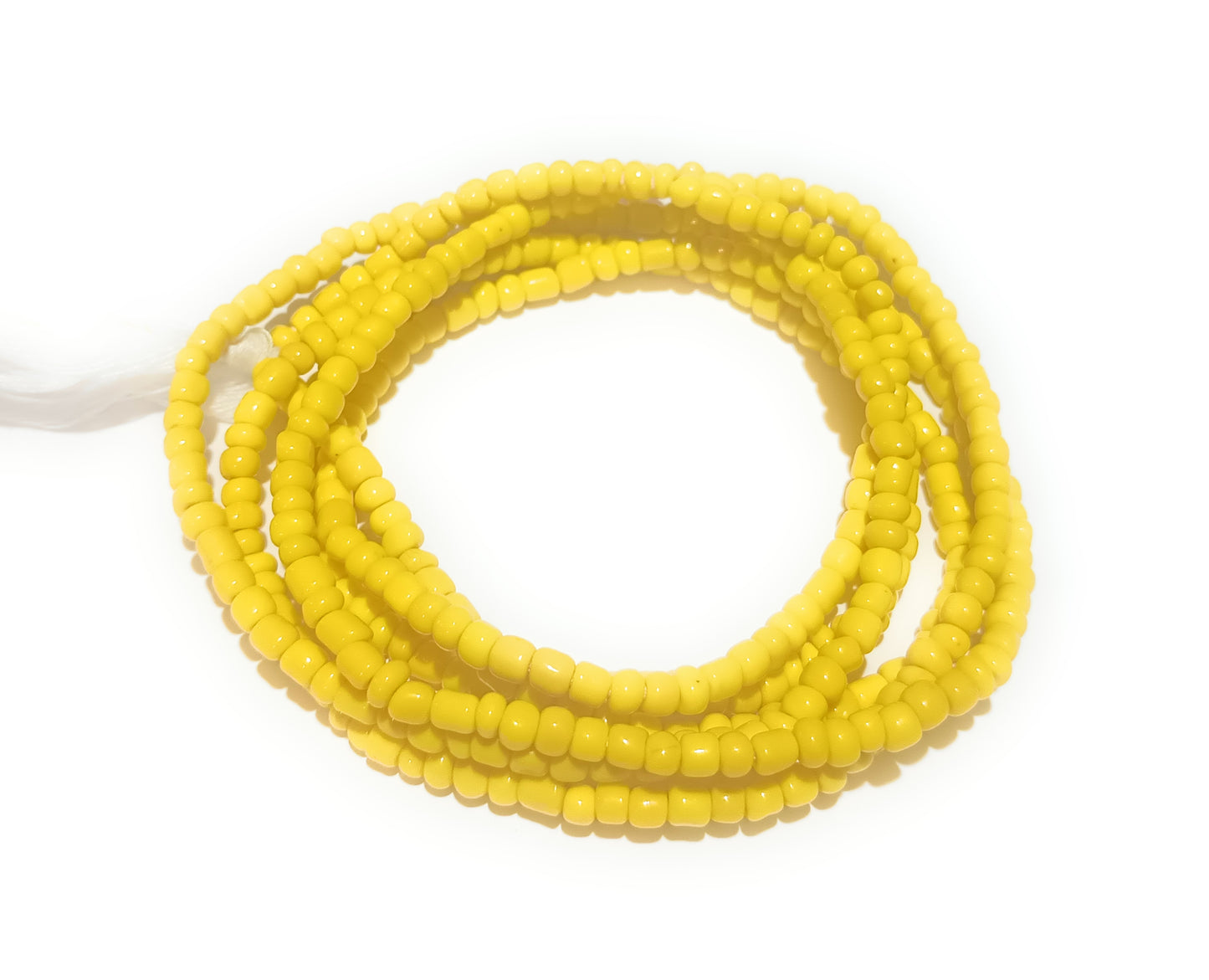 Yellow Waist Beads Set, Two 42-Inch Tie-On Strands