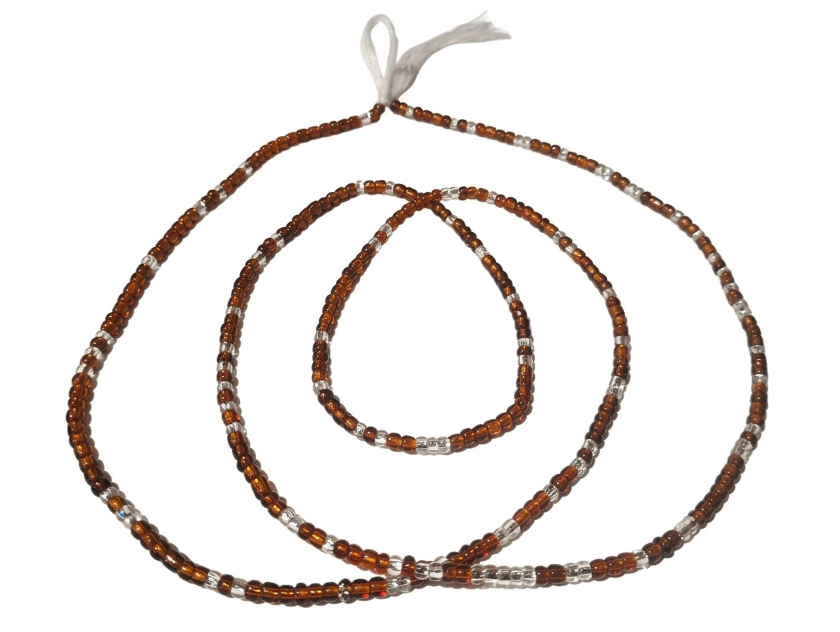 Colorful Authentic Tie-on 3MM Glass Waist Beads, 45-Inch Strand