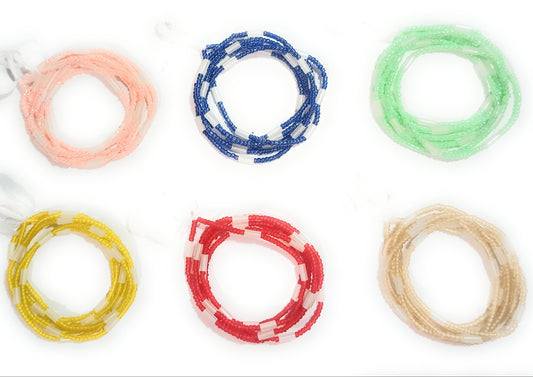 6 Pack Glow-in-the-Dark Waist Beads Bundle (44 Inch Tie-On)