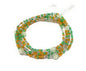 Glow-in-the-Dark Waist Beads, Glass Multicolor Beads 44 Inch Tie-On Cotton Strand