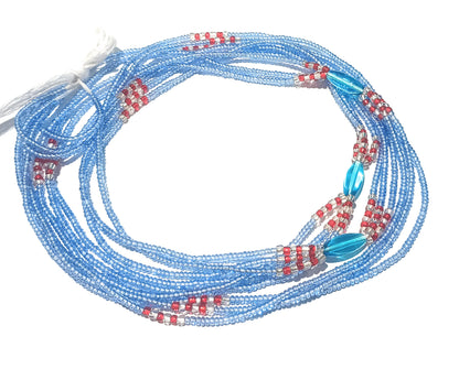 3-in-1 Blue Waist Bead Strand