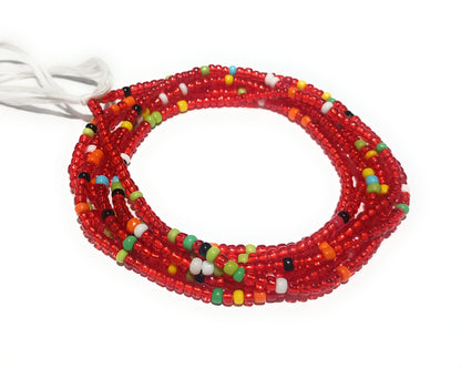 Colorful Waist Beads, 44-Inch Tie-On Strand