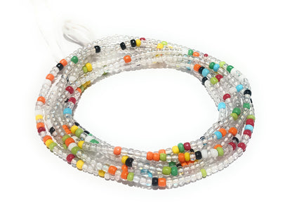 Colorful Waist Beads, 44-Inch Tie-On Strand