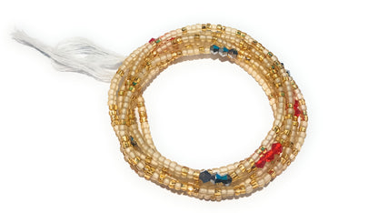 Multicolor Waist Beads with Diamond Shaped Clusters, 45-Inch Tie-On Strand