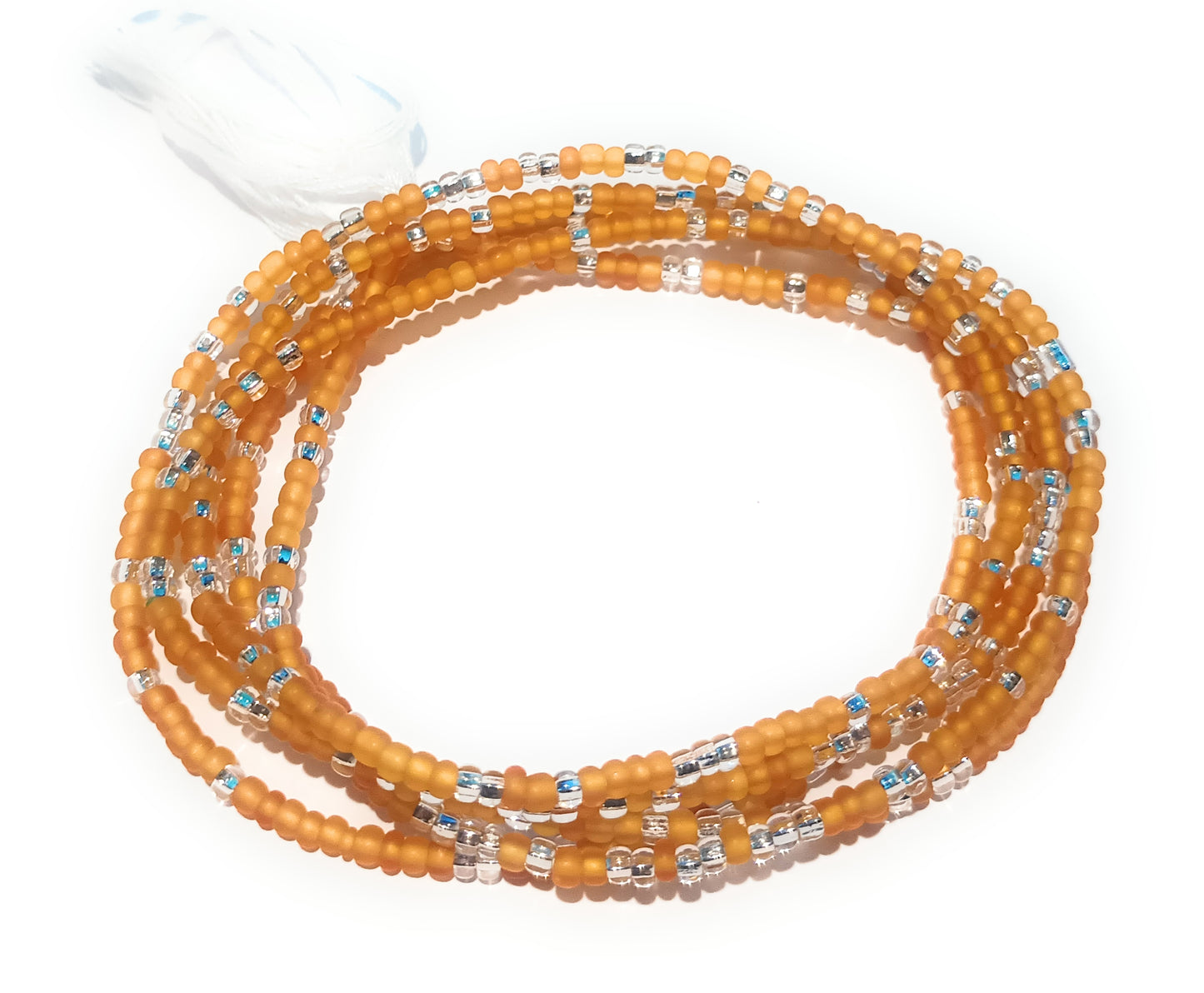 Multicolor Clear Variety Waist Beads, 44-Inch Tie-On Strand