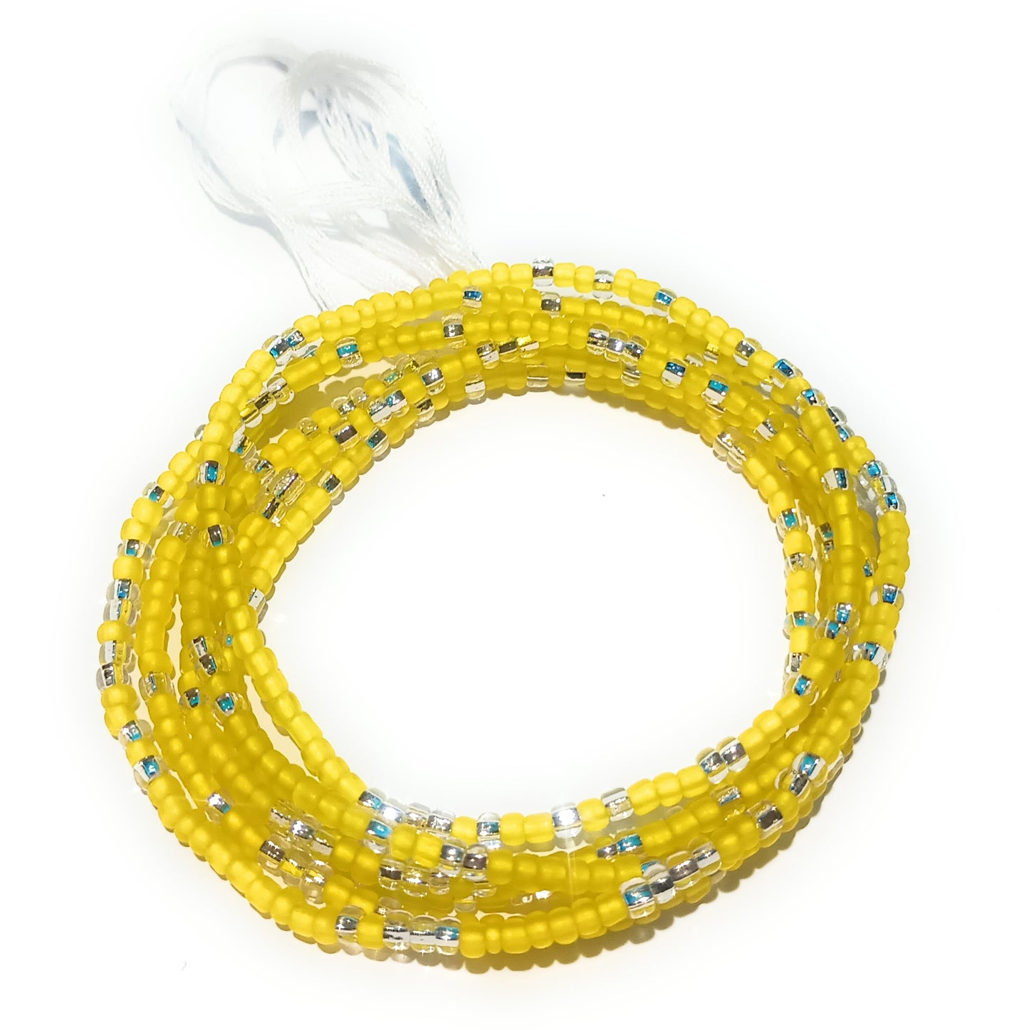 Multicolor Clear Variety Waist Beads, 44-Inch Tie-On Strand