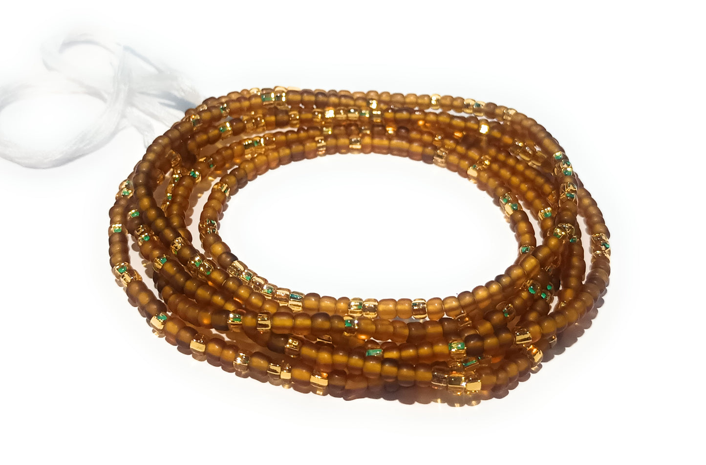 Multicolor Gold Variety Waist Beads, 44-Inch Tie-On Strand