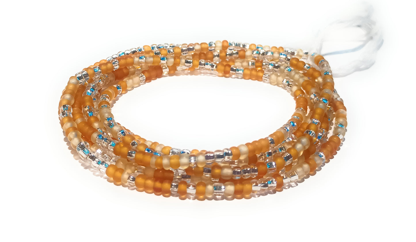 Triple Multicolor Waist Beads, 44-Inch Tie-On Strand