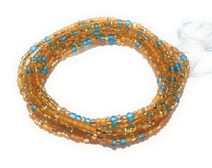 Triple Multicolor Waist Beads, 44-Inch Tie-On Strand