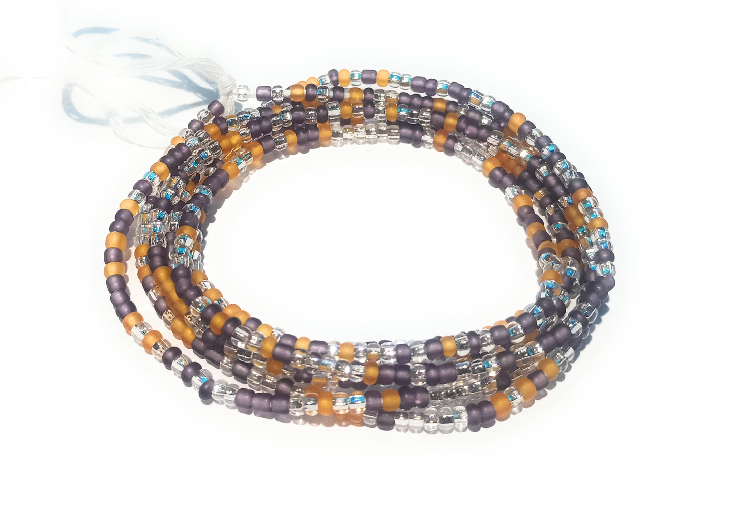 Triple Multicolor Waist Beads, 44-Inch Tie-On Strand