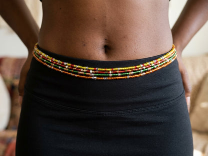 Multicolor Waist Beads, 45-Inch Tie-On Strand