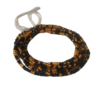 Gold & Colorful Authentic Tie-on Glass Waist Beads, 45-Inch Strand