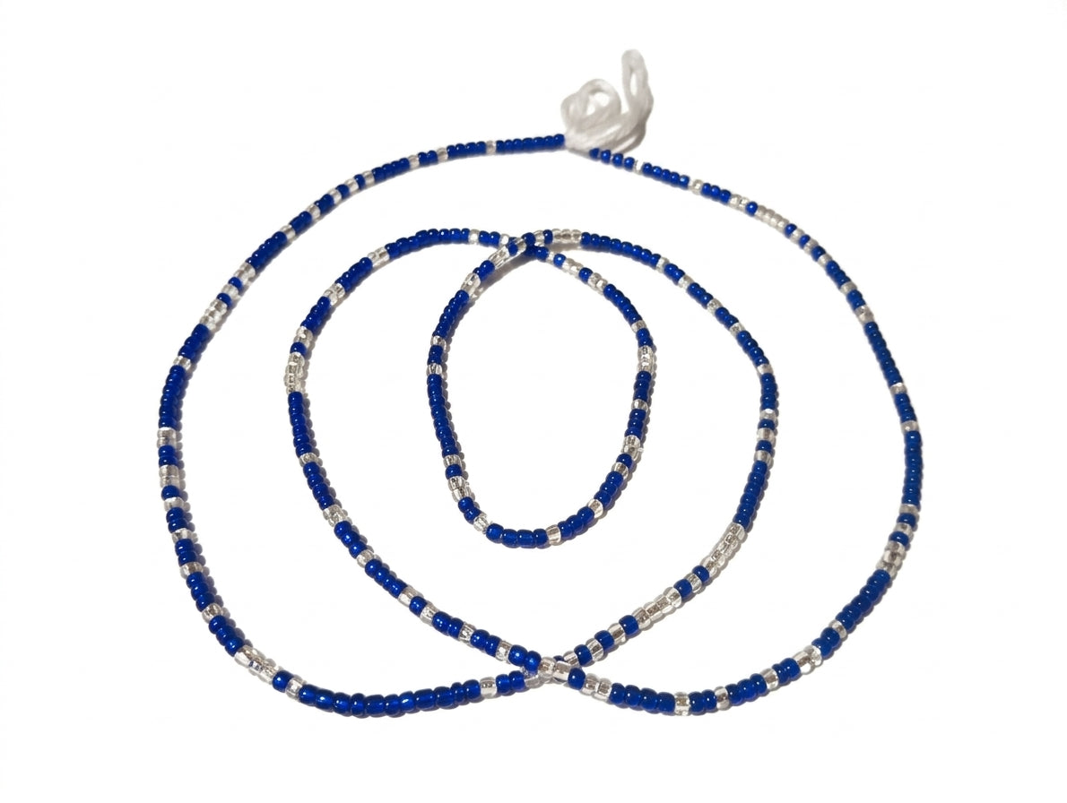 Colorful Authentic Tie-on 3MM Glass Waist Beads, 45-Inch Strand