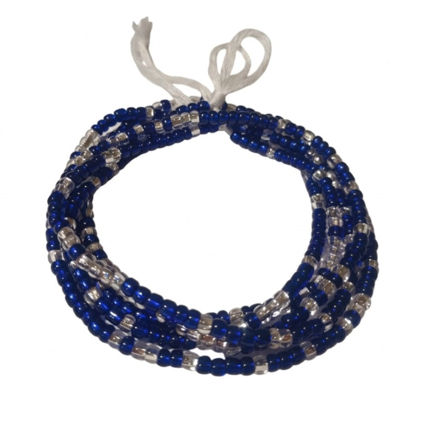 Colorful Authentic Tie-on 3MM Glass Waist Beads, 45-Inch Strand