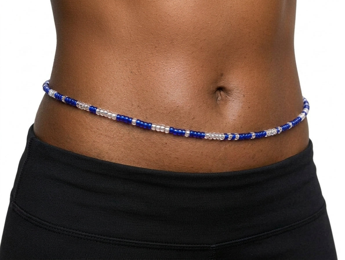 Colorful Authentic Tie-on 3MM Glass Waist Beads, 45-Inch Strand
