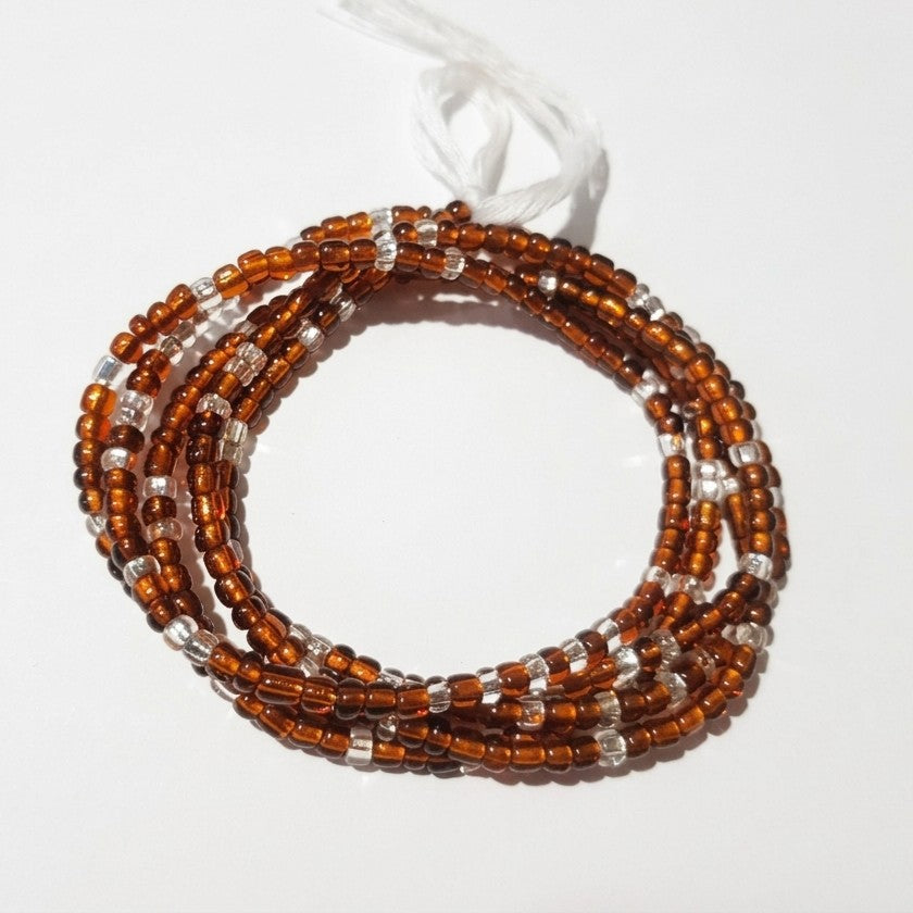 Colorful Authentic Tie-on 3MM Glass Waist Beads, 45-Inch Strand
