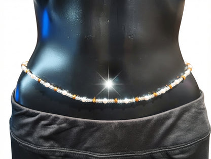 Pearl Waist Beads, Tie-on Traditional Styles, 45 Inches of Glass Beads