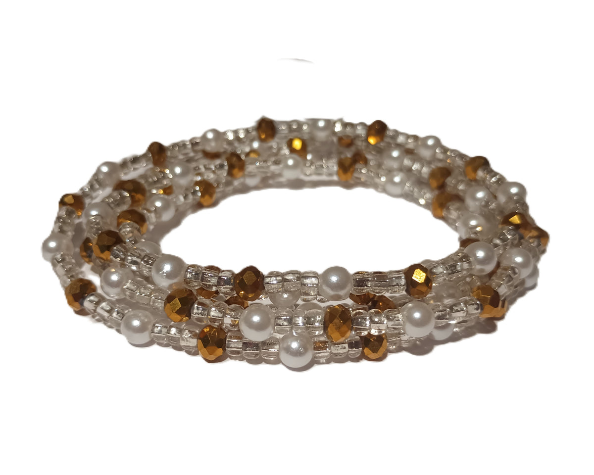 Pearl Waist Beads, Tie-on Traditional Styles, 45 Inches of Glass Beads