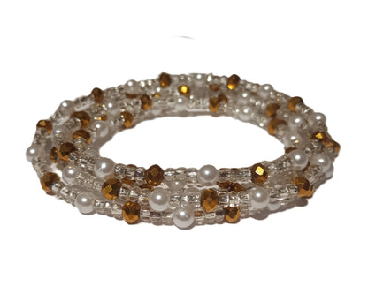 Pearl Waist Beads, Tie-on Traditional Styles, 45 Inches of Glass Beads
