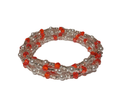 Pearl Waist Beads, Tie-on Traditional Styles, 45 Inches of Glass Beads