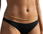 Triple Multicolor Waist Beads, 44-Inch Tie-On Strand