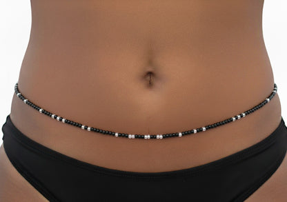 Multicolor Clear Variety Waist Beads, 44-Inch Tie-On Strand