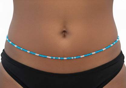 Multicolor Clear Variety Waist Beads, 44-Inch Tie-On Strand