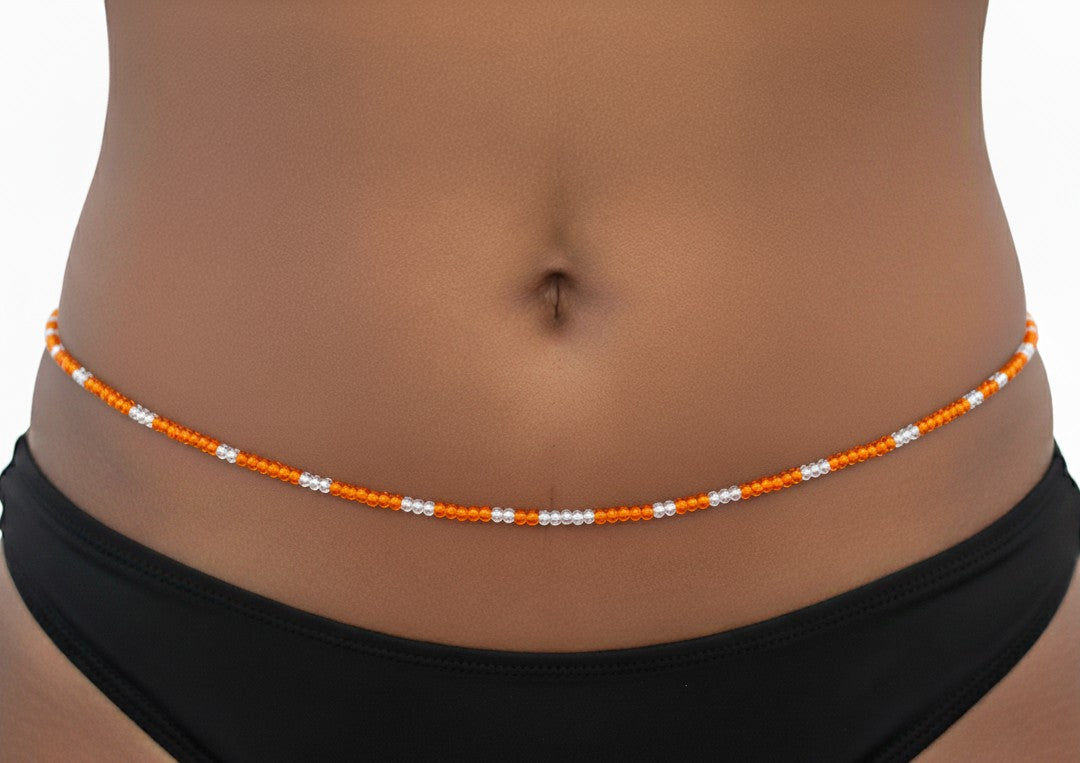 Multicolor Clear Variety Waist Beads, 44-Inch Tie-On Strand