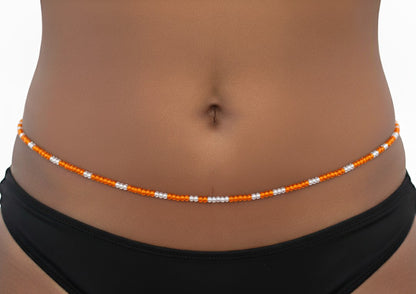 Multicolor Clear Variety Waist Beads, 44-Inch Tie-On Strand