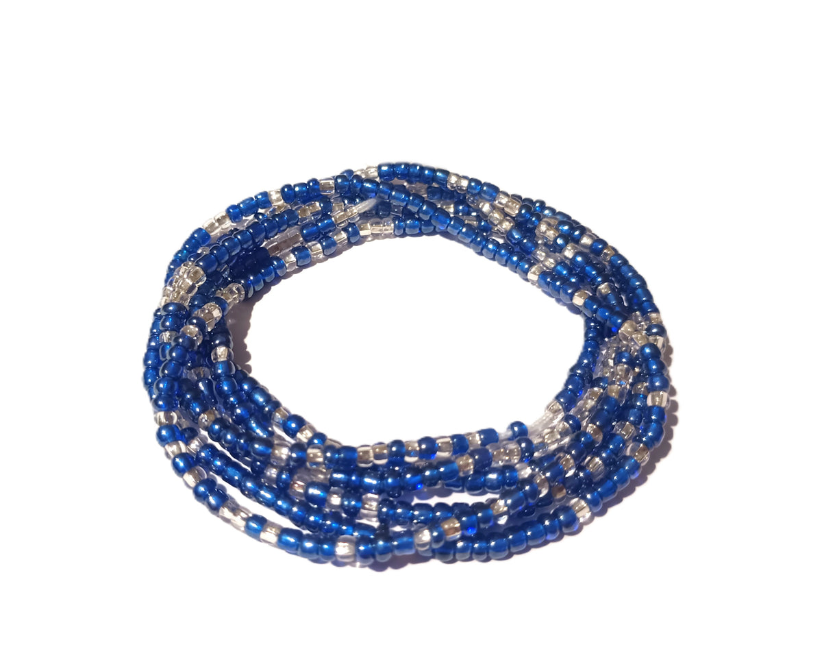 Colorful Authentic Tie-on Glass Waist Beads, 45-Inch Strand