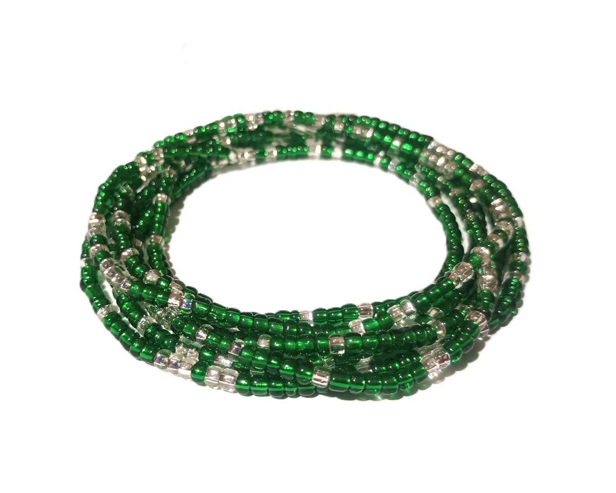 Colorful Authentic Tie-on Glass Waist Beads, 45-Inch Strand