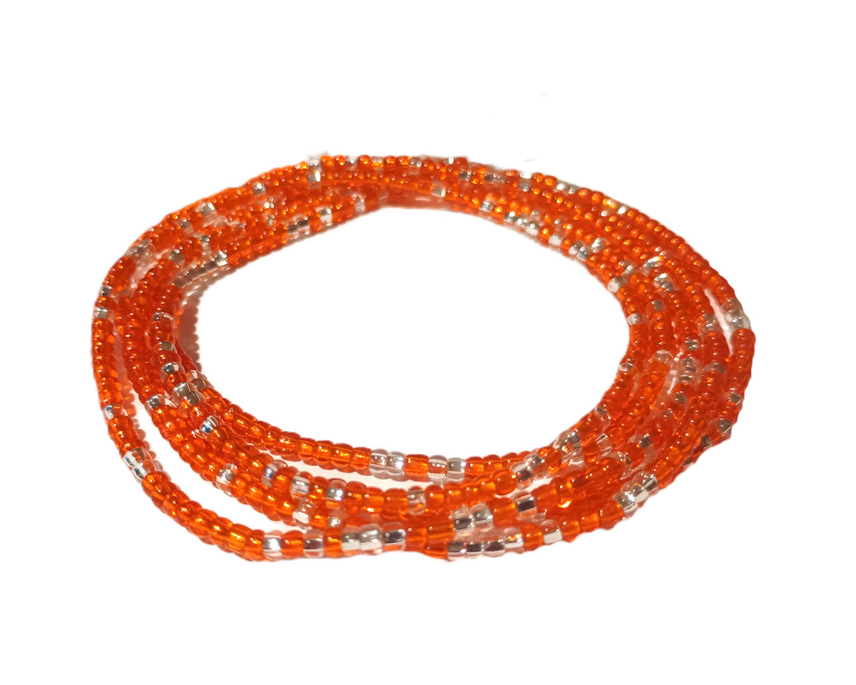 Colorful Authentic Tie-on Glass Waist Beads, 45-Inch Strand