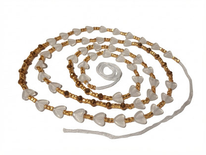 Glowing Heart Waist Beads, Tie-On 45-Inch Strand