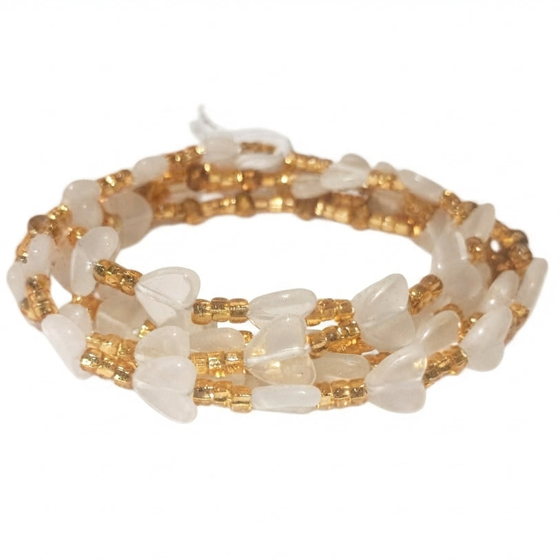 Glowing Heart Waist Beads, Tie-On 45-Inch Strand