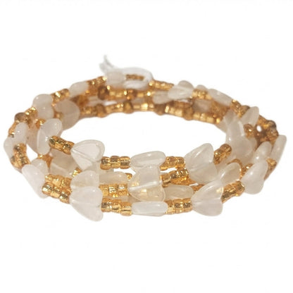 Glowing Heart Waist Beads, Tie-On 45-Inch Strand