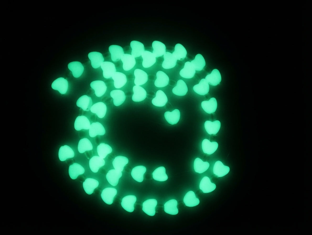 Glowing Heart Waist Beads, Tie-On 45-Inch Strand