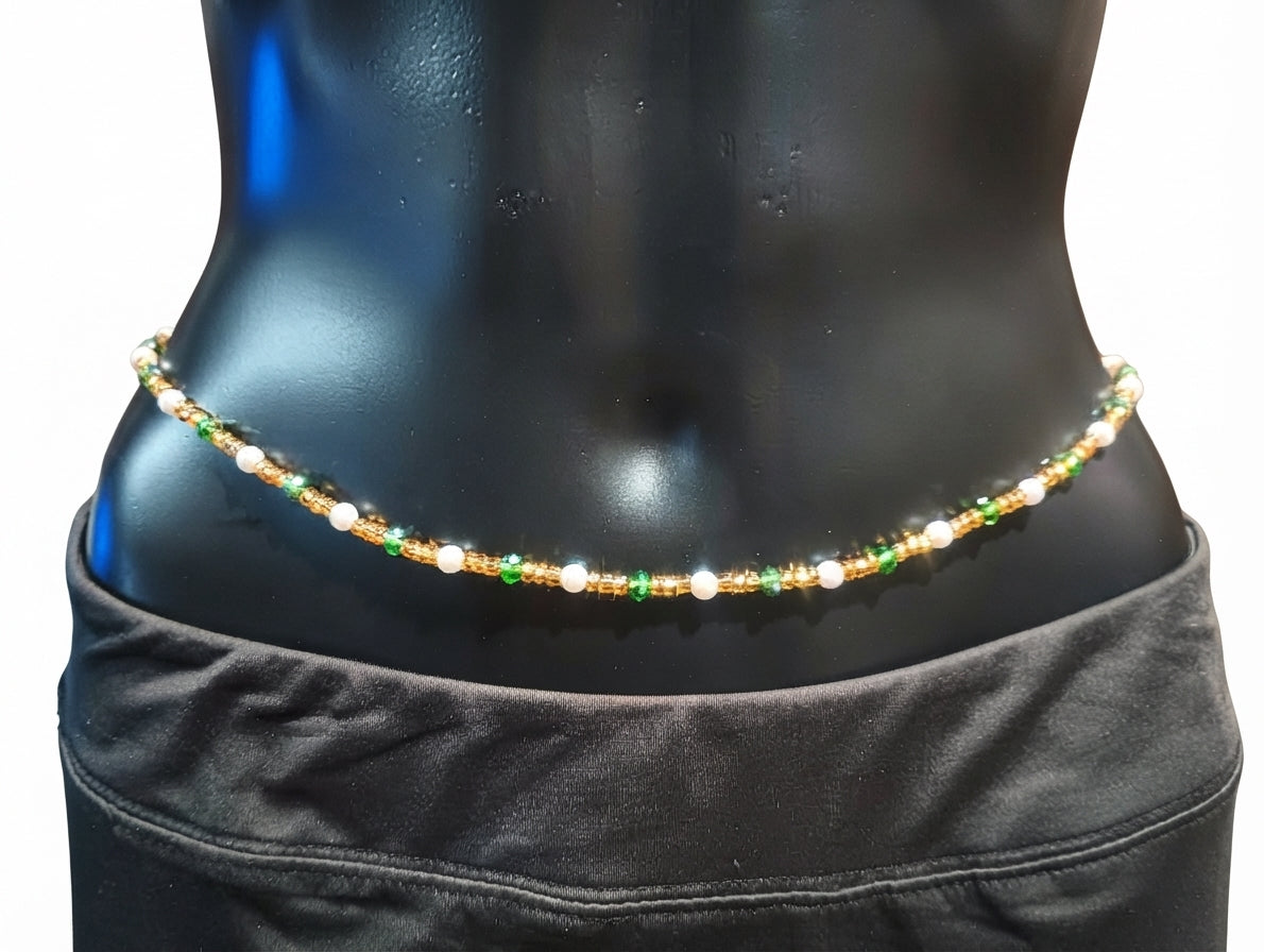 Pearl Waist Beads, Tie-on Traditional Styles, 45 Inches of Glass Beads