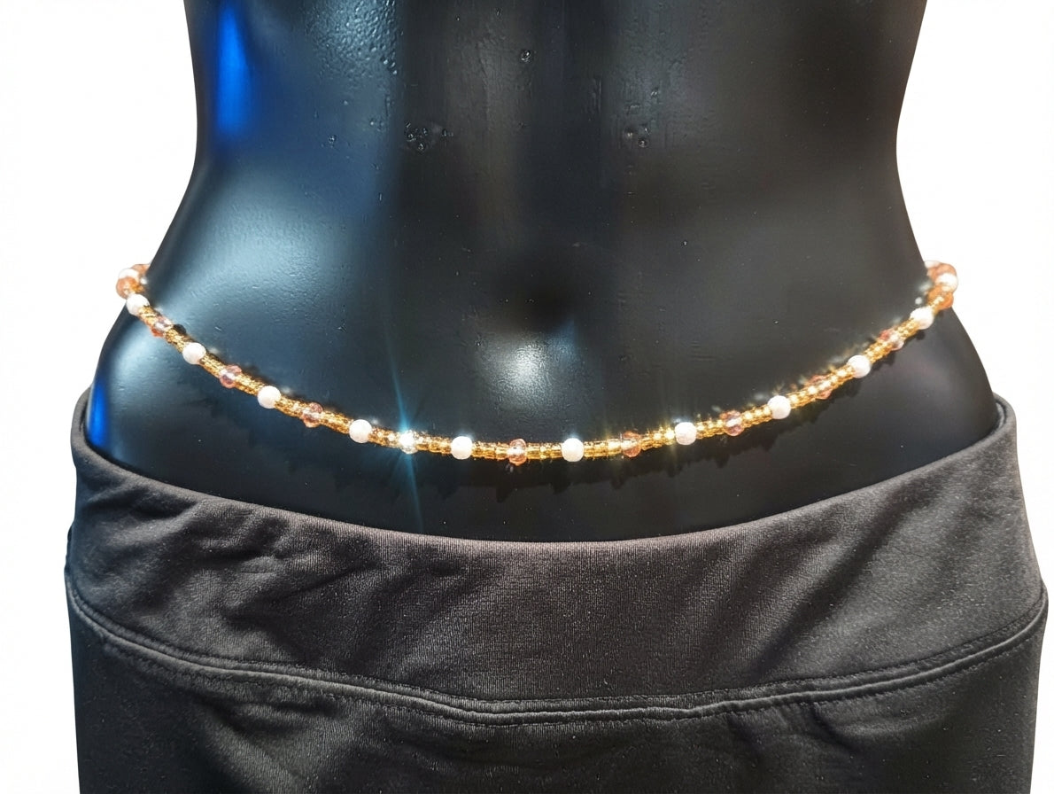 Pearl Waist Beads, Tie-on Traditional Styles, 45 Inches of Glass Beads