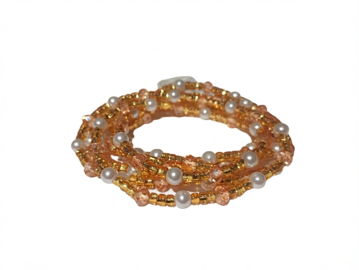Pearl Waist Beads, Tie-on Traditional Styles, 45 Inches of Glass Beads