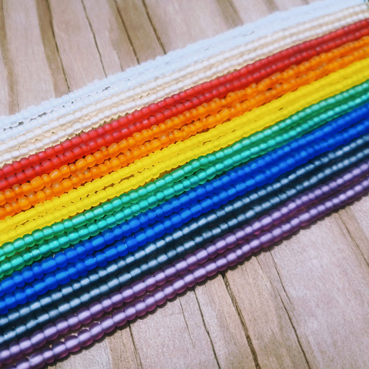 Frosted Waist Beads, 42-Inch Tie-On Strand