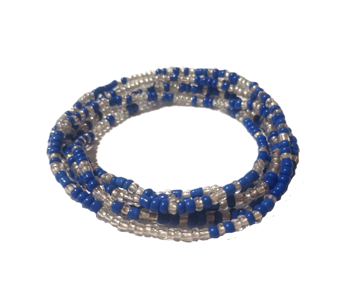 Colorful Authentic Tie-on Glass Waist Beads, 45-Inch Strand