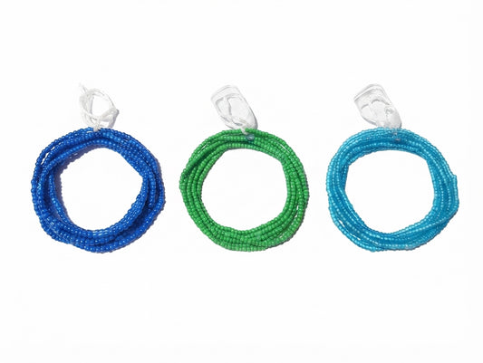 Authentic African Waist Beads, Tie-on Traditional Styles, 45 Inches of Glass Beads