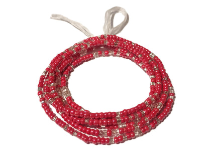Colorful Authentic Tie-on Glass Waist Beads, 45-Inch Strand
