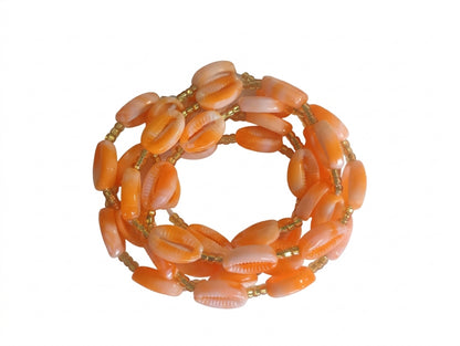 Cowrie Shell Waist Beads with Gold Accents, Lightweight Versatile Tie-On Strands