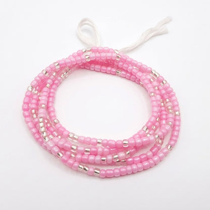 Colorful Authentic Tie-on 3MM Glass Waist Beads, 45-Inch Strand