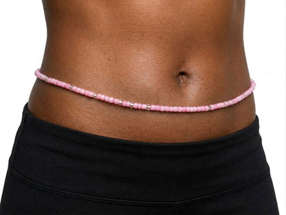 Colorful Authentic Tie-on 3MM Glass Waist Beads, 45-Inch Strand