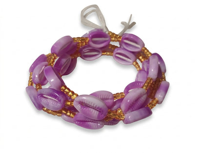 Cowrie Shell Waist Beads with Gold Accents, Lightweight Versatile Tie-On Strands