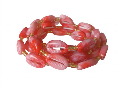 Cowrie Shell Waist Beads with Gold Accents, Lightweight Versatile Tie-On Strands