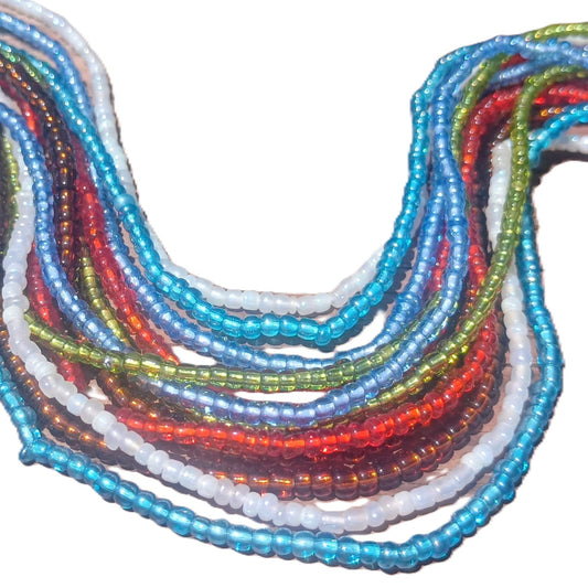 Glossy Waist Beads, 42-Inch Tie-On Strand